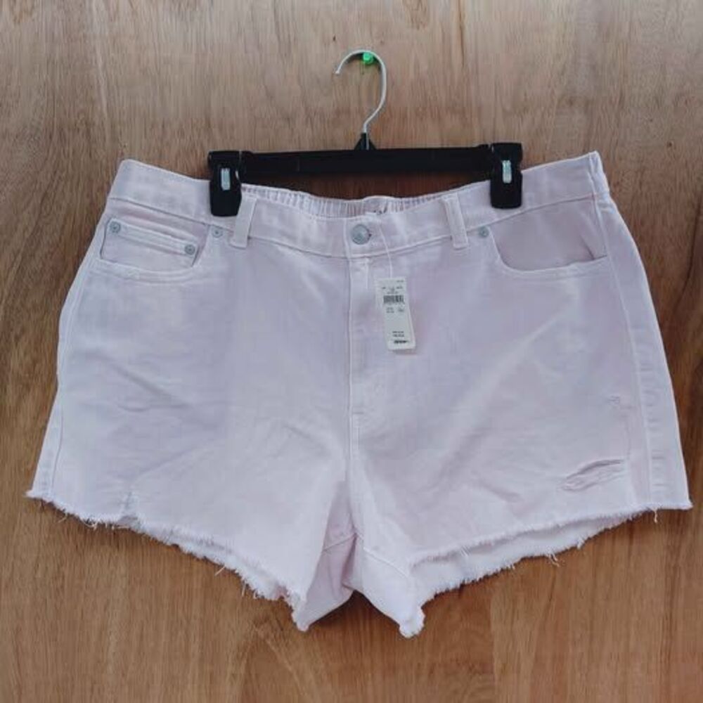 Aerie Daydream Distressed Denim Shorts Light Pink Size XL NWT New